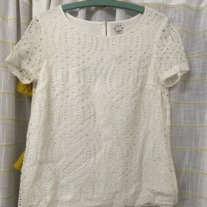 White Lace J Crew Shirt